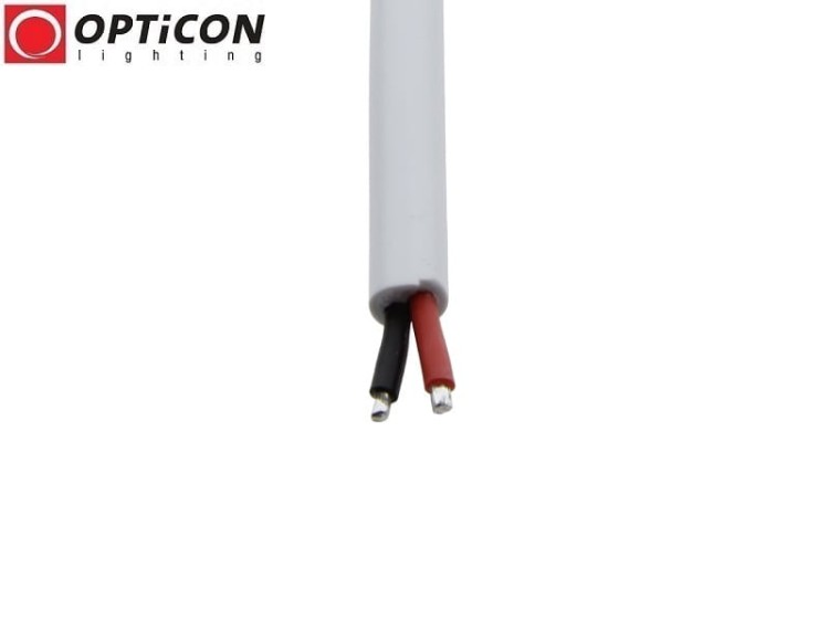 Konektor DC 5,5/2,1mm Biały Męski z przewodami 2x 0,75mm2 - dla taśm Led  (1)