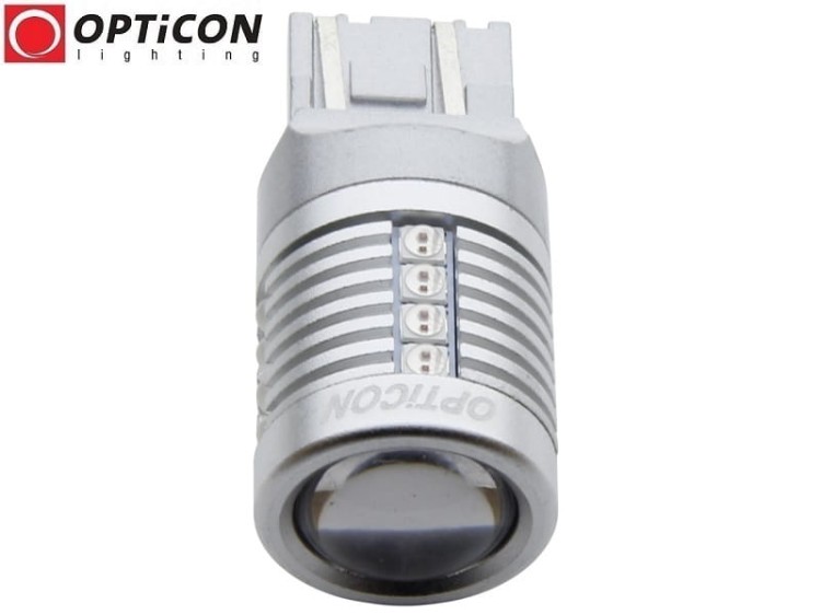 Żarówka Led W21/5W T20 7443 12V 20x SMD 3030 Czerwony CANBUS OPTICON PREMIUM