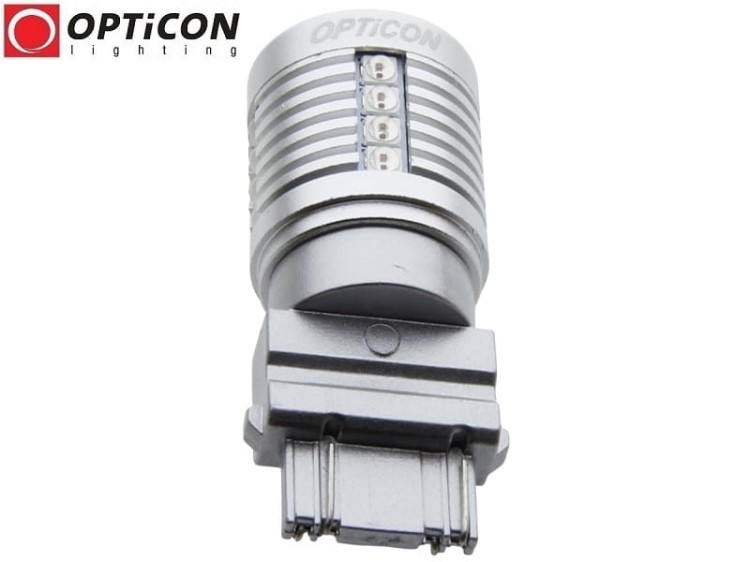 Żarówka Led P27/7W 3157 12V 20x SMD 3030 Czerwony CANBUS OPTICON PREMIUM