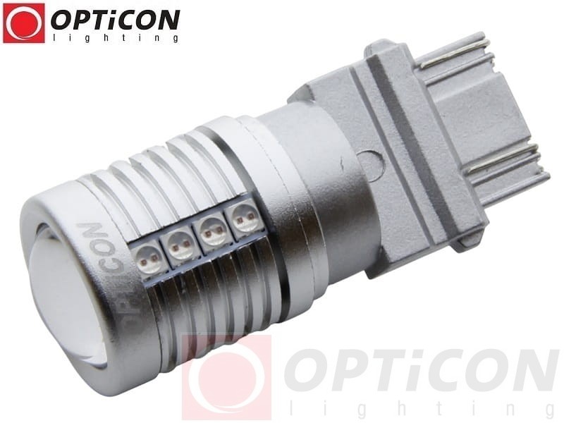 Żarówka Led P27W 3156 12V 20x SMD 3030 Czerwony CANBUS OPTICON PREMIUM