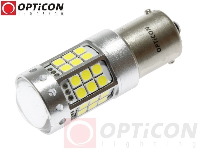 Żarówka Led P21W Ba15s 12V DC 42x SMD3030 Biały Zimny 6000K OPTICON PREMIUM