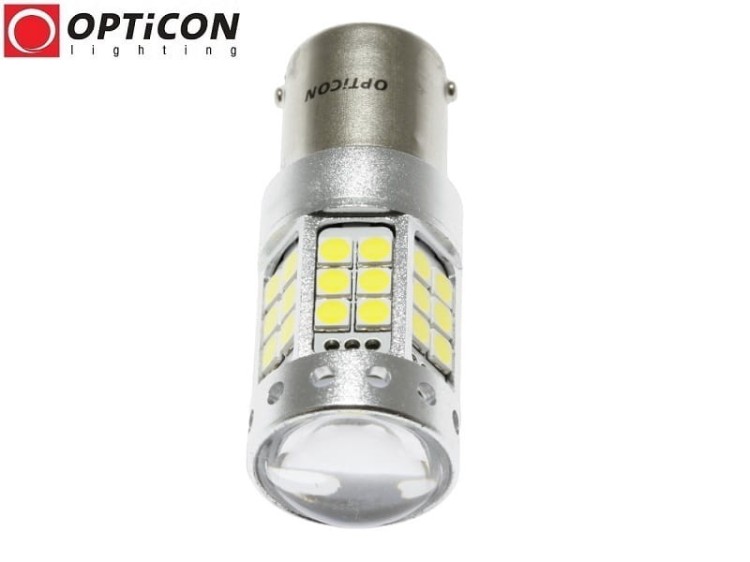 Żarówka Led P21W Ba15s 12V DC 42x SMD3030 Biały Zimny 6000K OPTICON PREMIUM