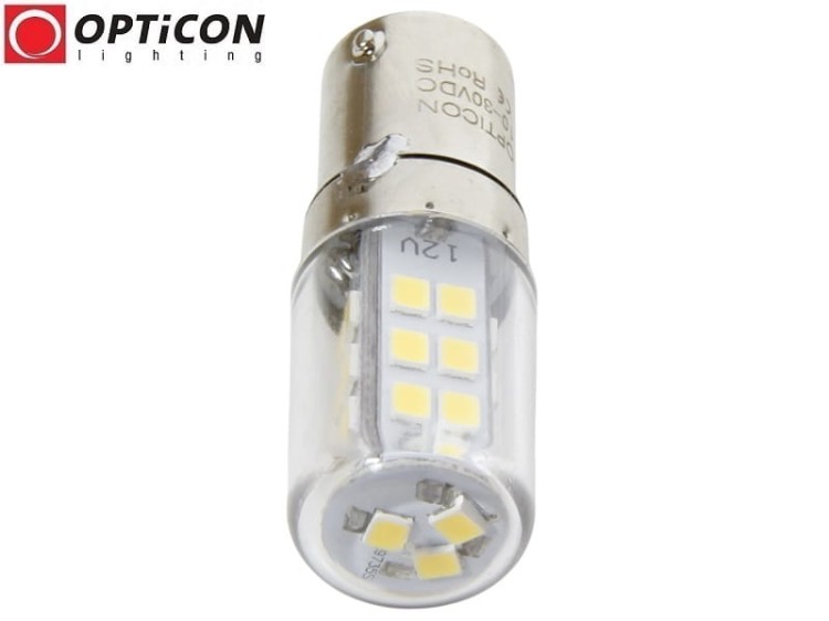 Żarówka LED P21W Ba15s 12V 24V DC 27x SMD 2835 Biały Ciepły 3000K OPTICON