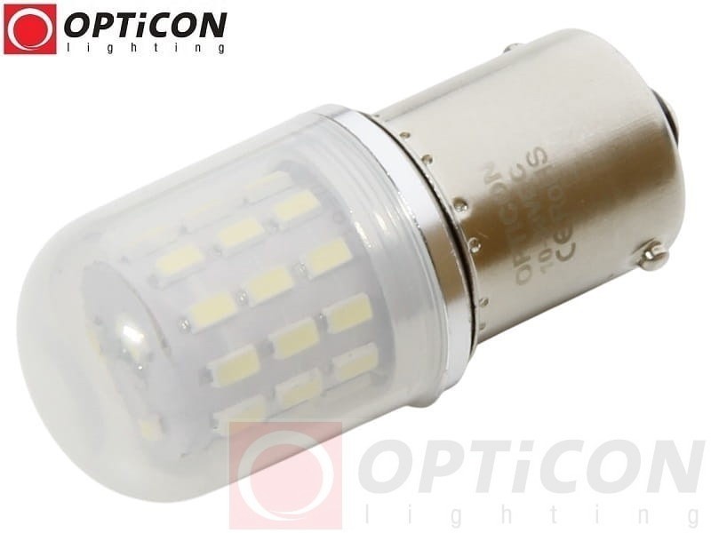 Żarówka LED P21W Ba15s 12V 24V AC/DC 39x SMD 3014 Biały Zimny 6000K OPTICON