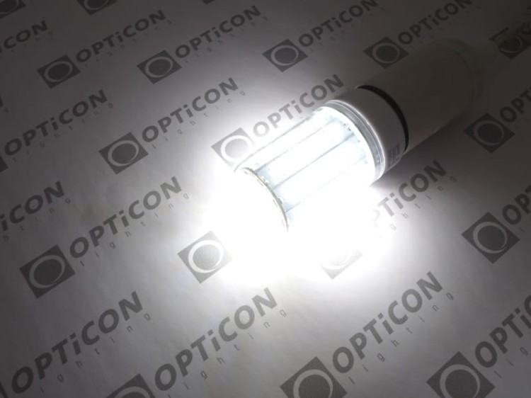 Żarówka LED E27 6W 10-30V DC 66x SMD5730 Biały Zimny 6000K 12V 24V OPTICON