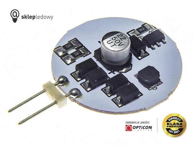 Żarówka G4 LED 2,5W 10-30V DC 18x SMD 2835 250lm Biały Zimny 6000K 12V 24V Opticon Premium