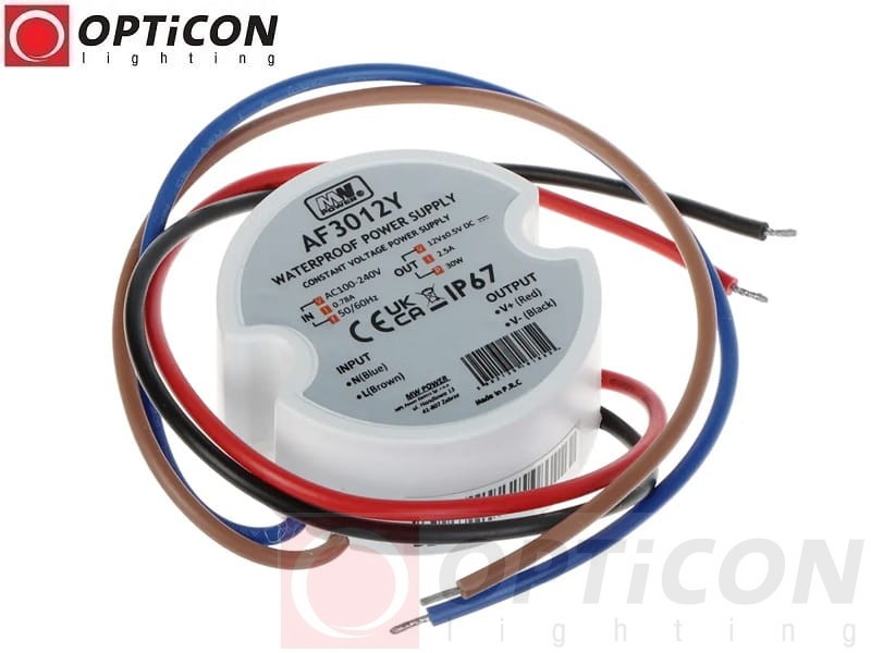 Zasilacz MWpower AF3024Y 1,25A 30W do Taśm Led z 230V do 24V Do puszkowy