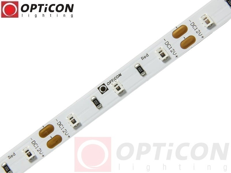 Taśma LED 12V 300 SMD 2835 8mm IP20 4,8W/m Kolor Czerwony OPTICON PREMIUM