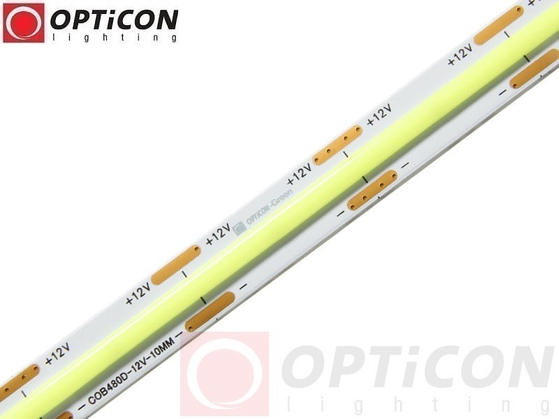 Taśma LED 12V COB 2400 SMD 10mm IP20 10W/m Kolor Zielony OPTICON PREMIUM