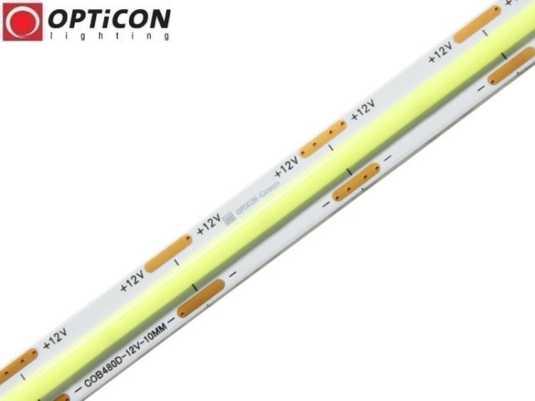 Taśma LED 12V COB 2400 SMD 10mm IP20 10W/m Kolor Zielony OPTICON PREMIUM