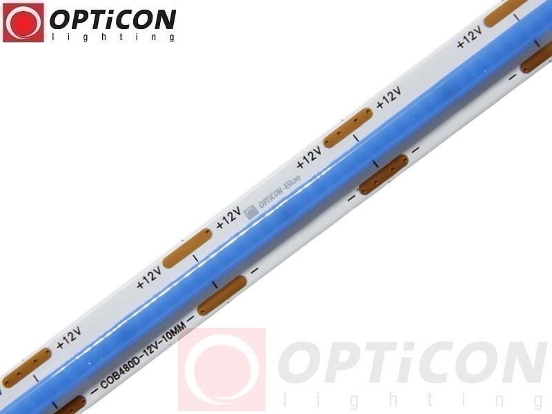 Taśma LED 12V COB 2400 SMD 10mm IP20 10W/m Kolor Niebieski OPTICON PREMIUM