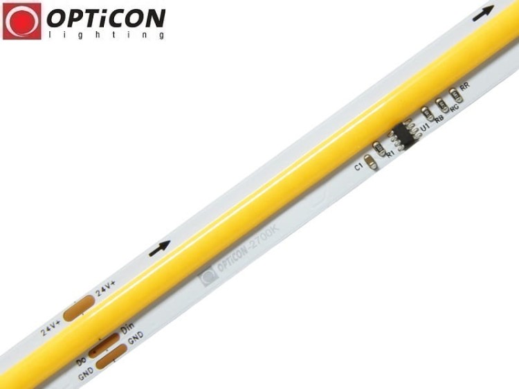 Taśma LED 24V COB 1800 SMD 10mm IP20 12W/m Biały Ciepły 2700K Cyfrowa Digital SPI WS2811