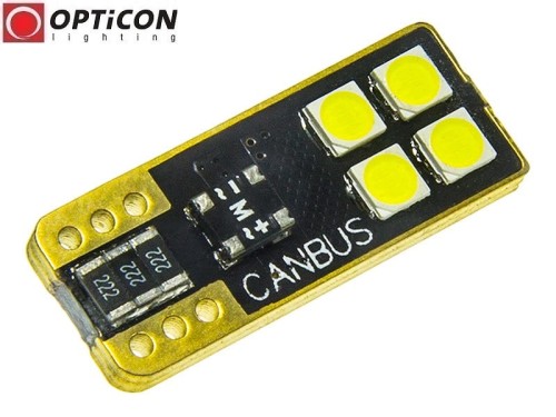 Żarówka Led W5W T10 4x SMD 3030 12V CANBUS Biały Zimny 6000K OPTICON PREMIUM