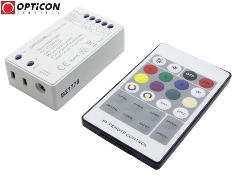 Sterownik Taśm LED RGB / RGBW OPTICON Radiowy 15A 12V/24V DC Pilot 24K