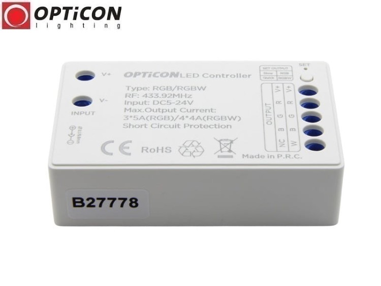 Sterownik Taśm LED RGB / RGBW OPTICON Radiowy 15A 12V/24V DC Pilot 24K