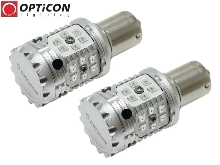 BMW 3 F30 F31 - Światła STOP LED P21W Ba15s CANBUS Opticon Premium - Zestaw 2 żarówki
