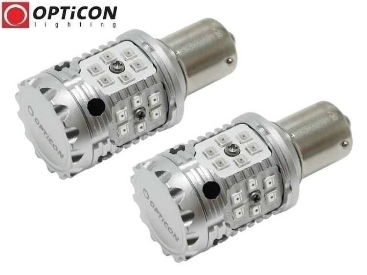 BMW 1 F20 F21 - Światła STOP LED P21W Ba15s CANBUS Opticon Premium - Zestaw 2 żarówki