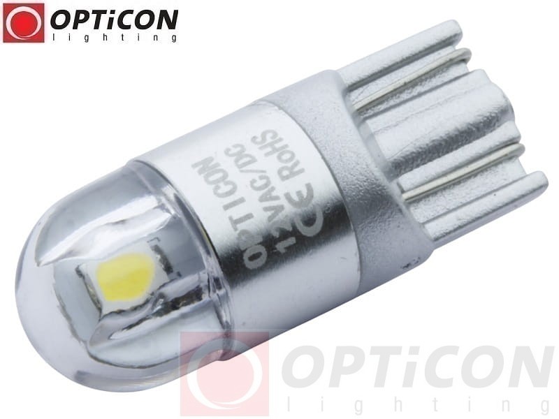 Żarówka Led W5W T10 12V DC 2x SMD 3030 Biały Ciepły 3000K OPTICON PREMIUM