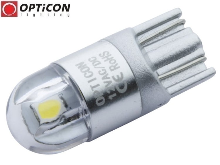 Żarówka Led W5W T10 12V DC 2x SMD 3030 Biały Ciepły 3000K OPTICON PREMIUM