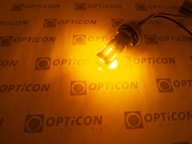 Żarówka Led P21W Ba15s 12V DC 22x HP CREE Pomarańczowy OPTICON PREMIUM