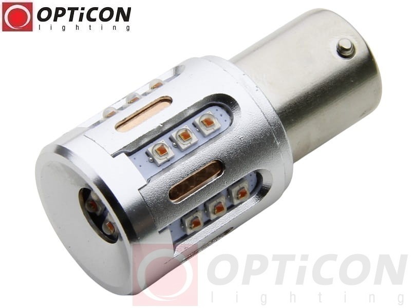 Żarówka Led P21W Ba15s 12V DC 22x HP CREE Pomarańczowy OPTICON PREMIUM