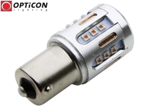 Żarówka Led P21W Ba15s 12V DC 22x HP CREE Pomarańczowy OPTICON PREMIUM