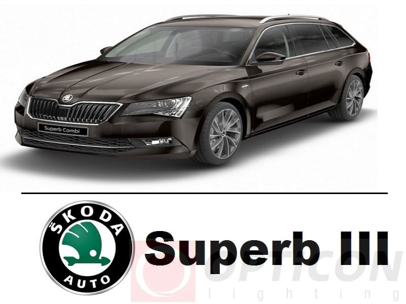 Skoda Superb III - Zestaw oświetlenie kabiny LED Standard 6000K - 8 / 13 żarówek