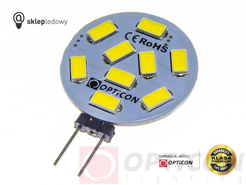 Żarówka G4 LED 1,5W 9x SMD 5630 10-30V DC 150lm Marine Biały Dzienny 12V 24V Opticon Premium