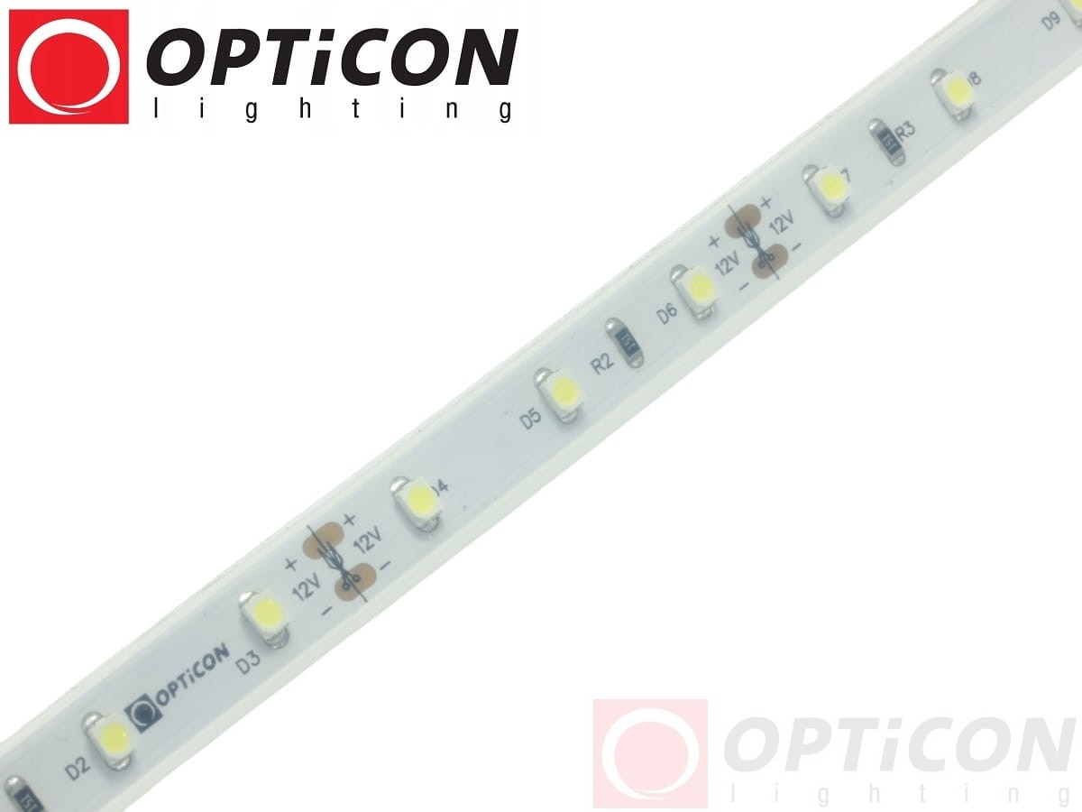 Taśma LED 12V 300 SMD 3528 8mm IP68 4,8W/m Biały Ciepły 3000K OPTICON PREMIUM