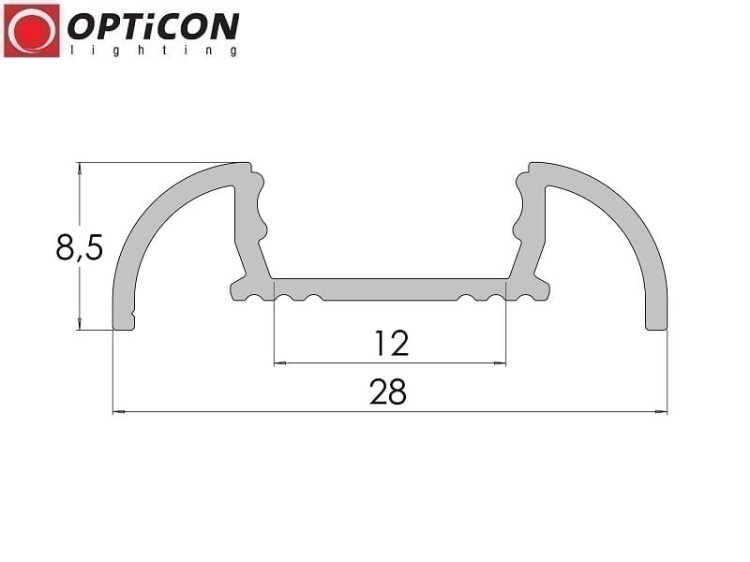 Profil LED S4 Srebrny aluminium anodowane - 100 cm