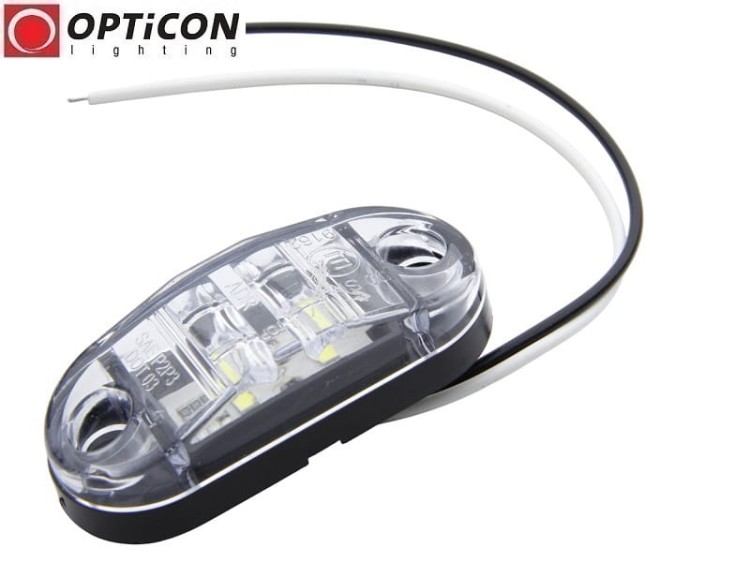 Lampka Obrysowa LED 12V DC 2x SMD5630 IP65 0,5W Biały Zimny 6000K OPTICON