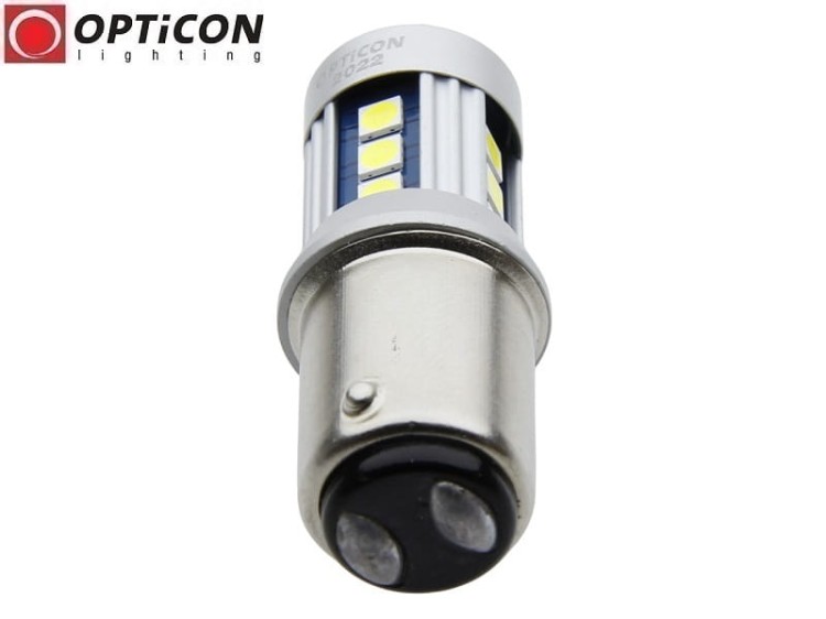 Żarówka Led P21/5W Bay15d 12V DC 15x SMD3030 Biały Zimny 6000K OPTICON PREMIUM