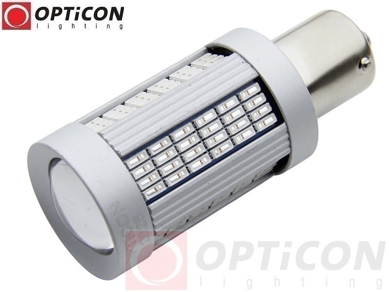 Żarówka Led P21W Ba15s 12V DC 135x SMD4014 Pomarańczowy OPTICON PREMIUM