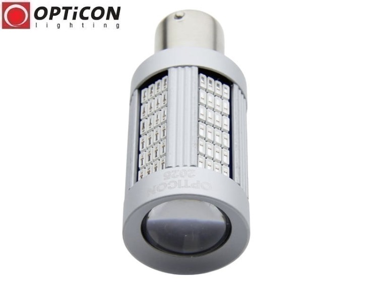 Żarówka Led P21W Ba15s 12V DC 135x SMD4014 Pomarańczowy OPTICON PREMIUM