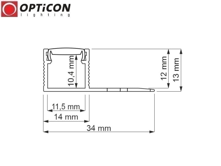Profil LED Tile Single Srebrny aluminium anodowane - 200 cm