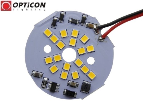 Moduł Świetlny LED 3W 10-30V DC 18x SMD2835 120st Biały Neutralny 4500K 12V 24V OPTICON