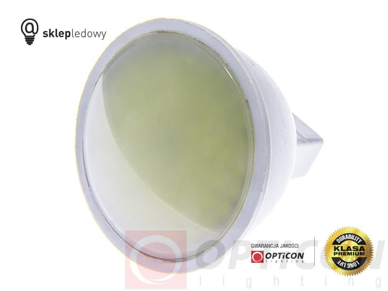 Żarówka LED MR16 5W 10-30V DC 60x SMD 2835 Biały Zimny 6000K 12V 24V OPTICON