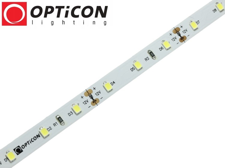 Taśma LED 12V 300 SMD 2835 8mm IP20 9W/m Biały Zimny 10000K OPTICON PREMIUM