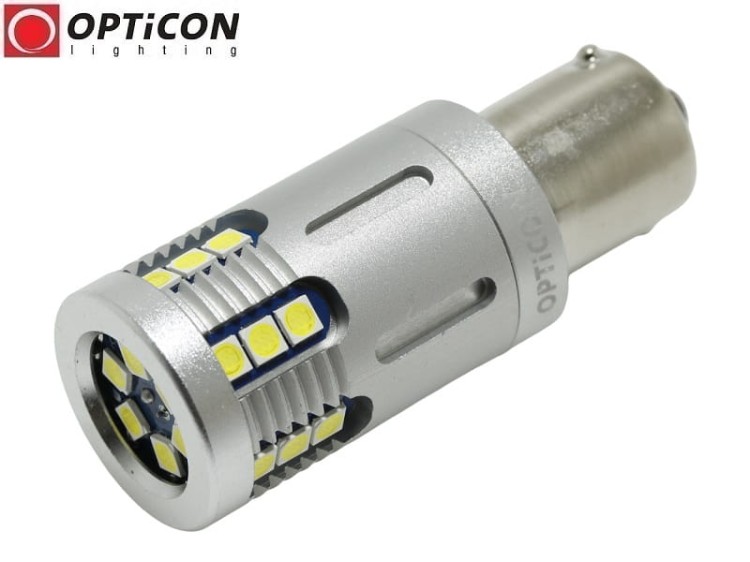 Żarówka Led P21W Ba15s 12V 24V DC 24x SMD3030 Biały Zimny 6000K CANBUS OPTICON PREMIUM
