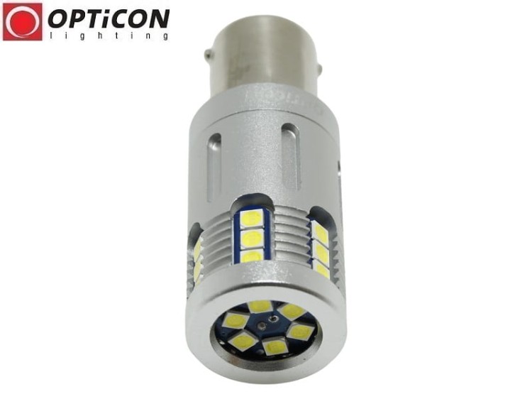 Żarówka Led P21W Ba15s 12V 24V DC 24x SMD3030 Biały Zimny 6000K CANBUS OPTICON PREMIUM