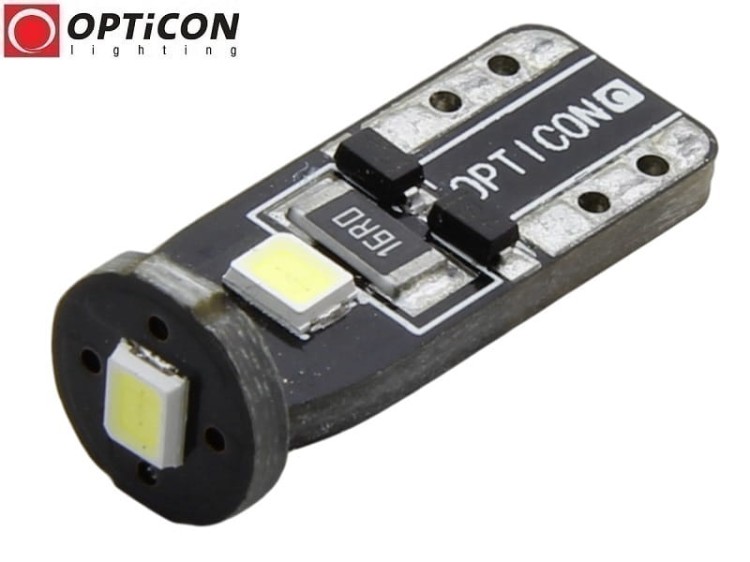 Żarówka Led W5W T10 12V DC 3x SMD 2835 Biały Zimny 8000K OPTICON PREMIUM
