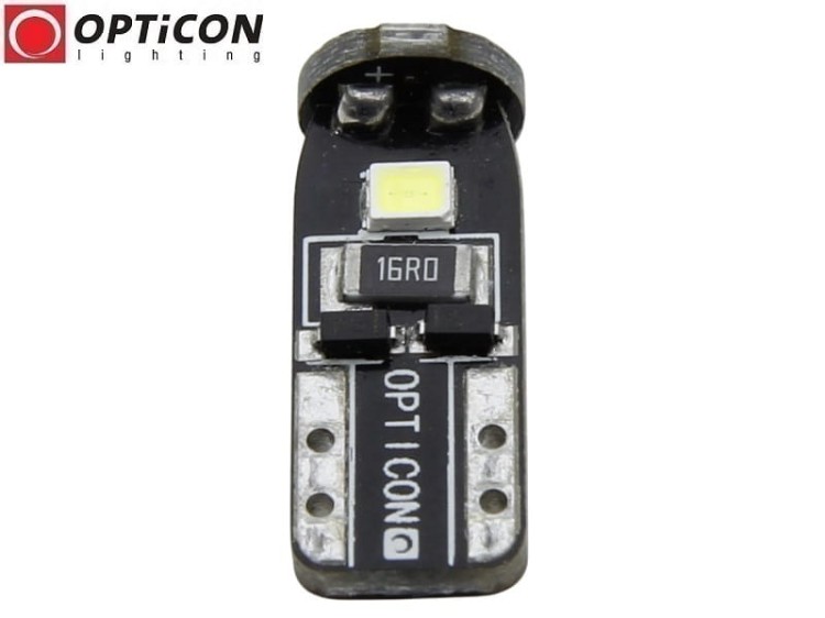 Żarówka Led W5W T10 12V DC 3x SMD 2835 Biały Zimny 8000K OPTICON PREMIUM