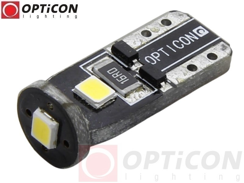 Żarówka Led W5W T10 12V DC 3x SMD 2835 Biały Ciepły 3000K OPTICON PREMIUM
