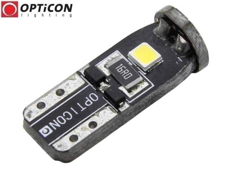 Żarówka Led W5W T10 12V DC 3x SMD 2835 Biały Ciepły 3000K OPTICON PREMIUM