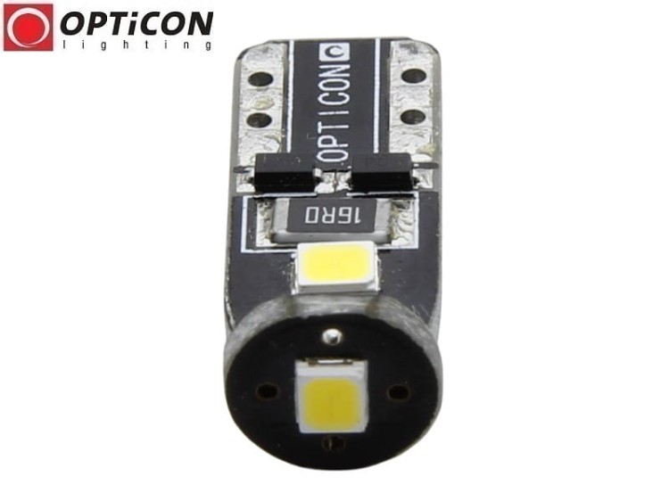 Żarówka Led W5W T10 12V DC 3x SMD 2835 Biały Ciepły 3000K OPTICON PREMIUM