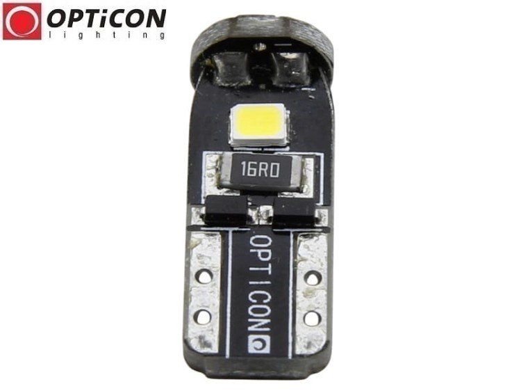 Żarówka Led W5W T10 12V DC 3x SMD 2835 Biały Ciepły 3000K OPTICON PREMIUM