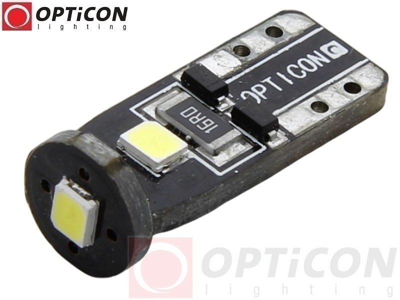 Żarówka Led W5W T10 12V DC 3x SMD 2835 Biały Zimny 6000K OPTICON PREMIUM