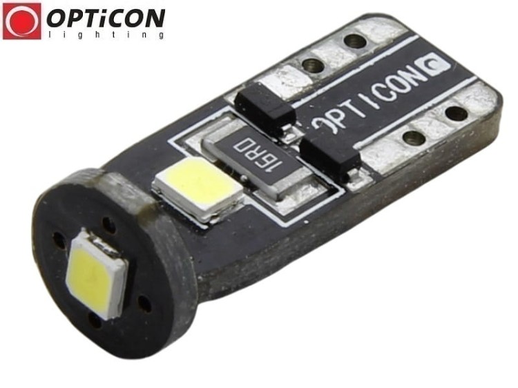 Żarówka Led W5W T10 12V DC 3x SMD 2835 Biały Zimny 6000K OPTICON PREMIUM