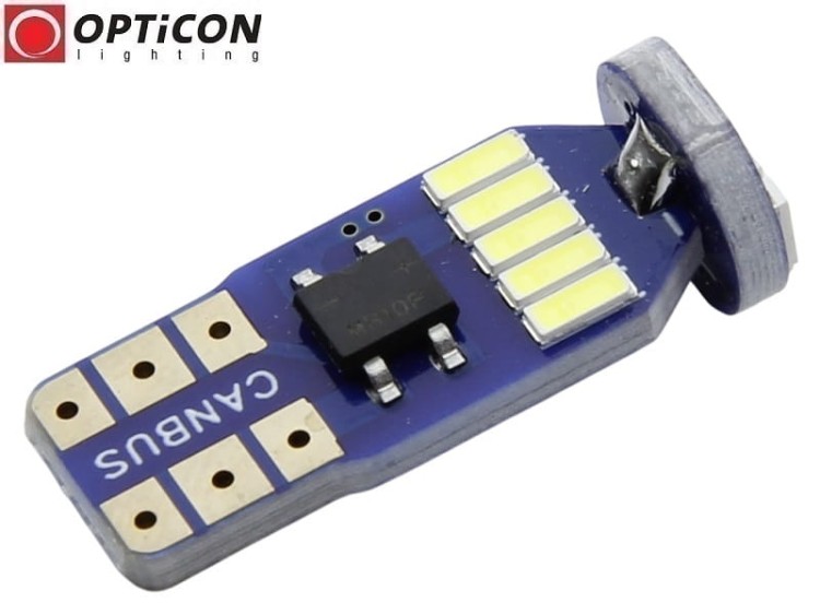Żarówka Led W5W T10 12V DC 15x SMD 3014 Biały Zimny 6000K OPTICON PREMIUM