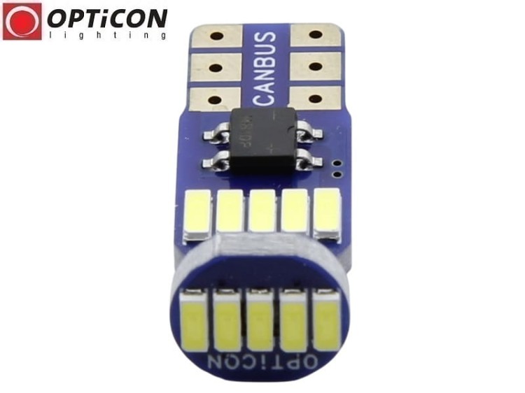 Żarówka Led W5W T10 12V DC 15x SMD 3014 Biały Zimny 6000K OPTICON PREMIUM